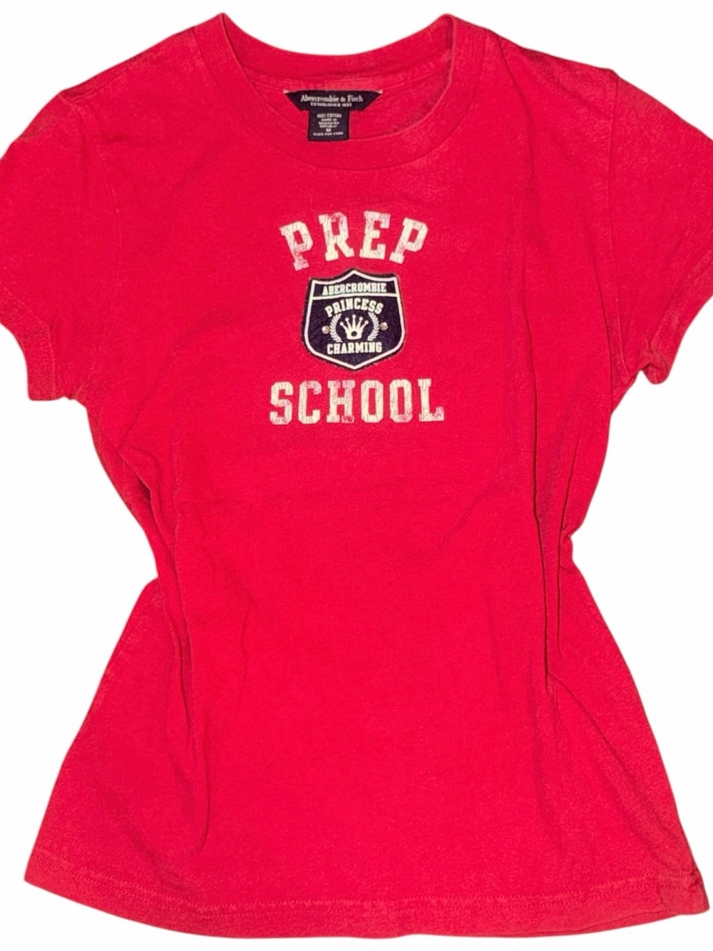 Y2K Abercrombie “Prep School” Graphic Baby Tee